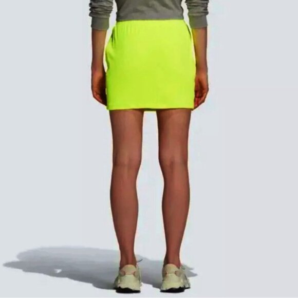 NWT ADIDAS JEREMY SCOTT LUXE‎ Velour Neon Mini Skirt Side Pockets Drawstring LG - Picture 3 of 15